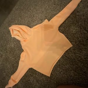 Peach art class crop top top, long sleeve